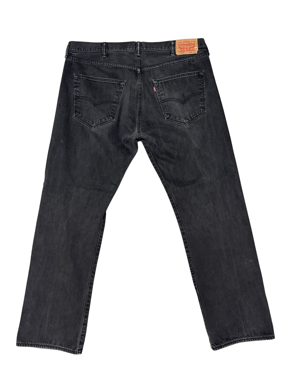 Levis 501 Jeans Mens 40x31 Black Straight Denim Button Fly Dark Wash Mexico